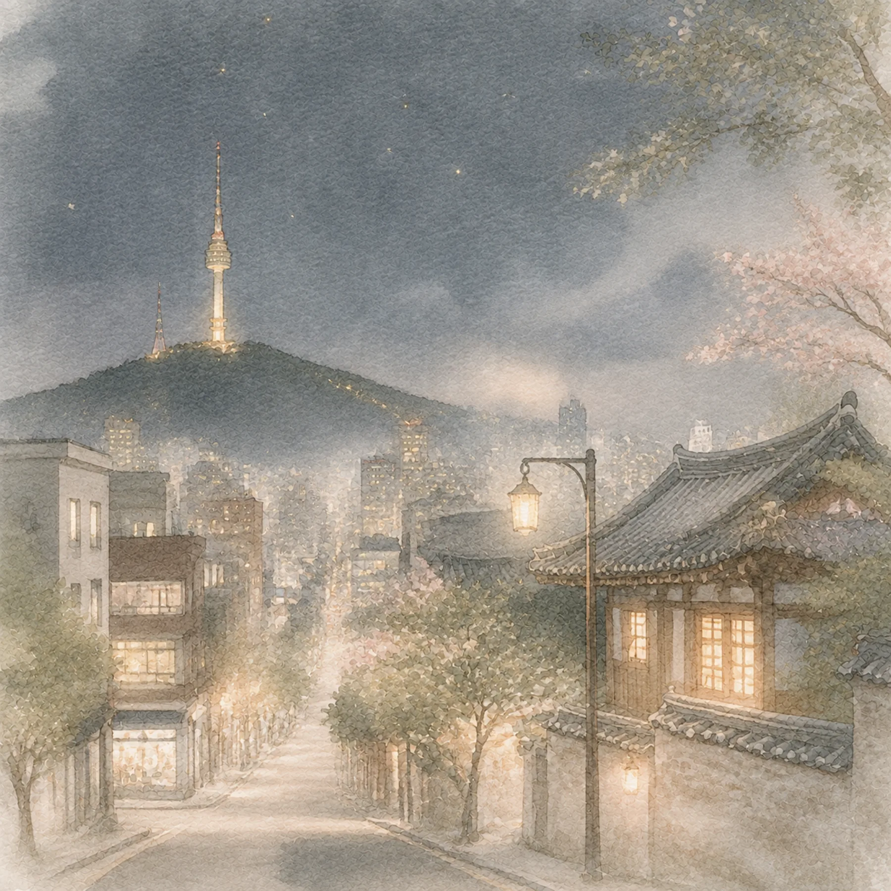 首尔夜景手帐图